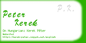 peter kerek business card
